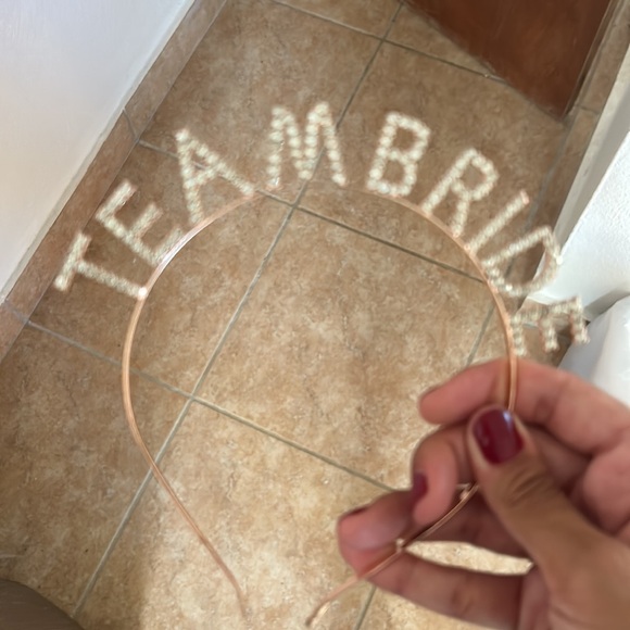 Team bride bridesmaid robe, tiara, and ribbon - Picture 4 of 5